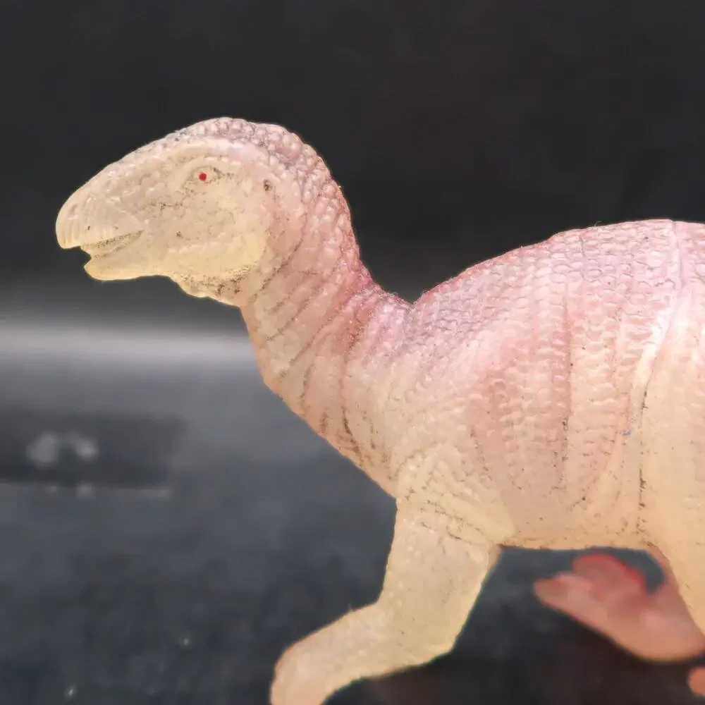 Translucent Plastic Dinosaur Figures Set of 2 Vtg Velociraptor China Chinasaur
